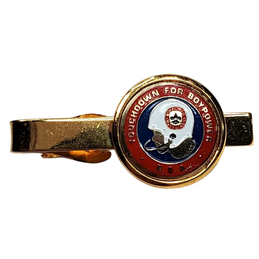 Tie Clip Crest Craft Vtg Touchdown for Boypower BSA Gold Tone Signed 1.75"